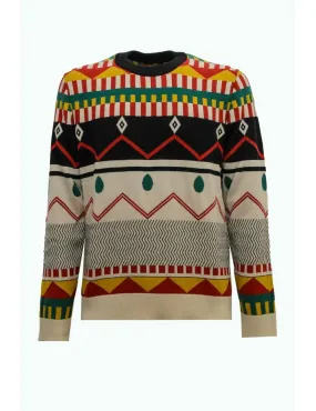 MAGLIONE +39 MASQ UOMO MULTICOLORE A FANTASIA -I20-MASQ9906-12-00
